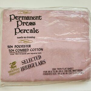 Vintage West Point Pepperell Permanent Press Percale Selected Irregular Flat